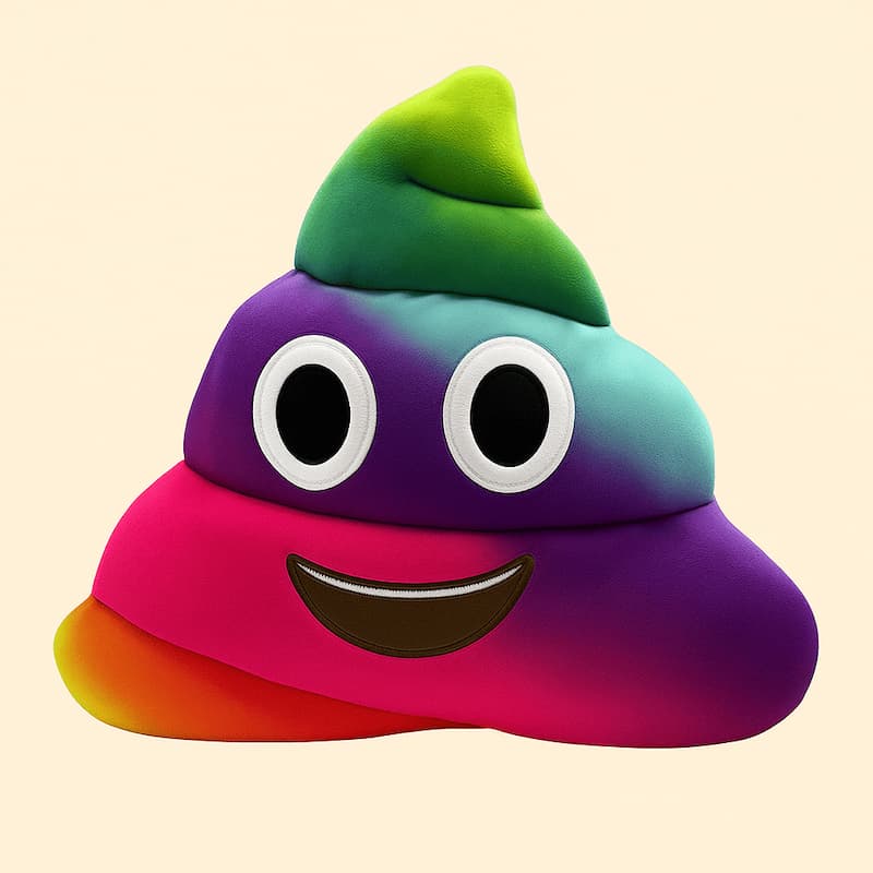 Rainbow poop stuffed animal, giant rainbow emoji poop plush, rainbow poop plush