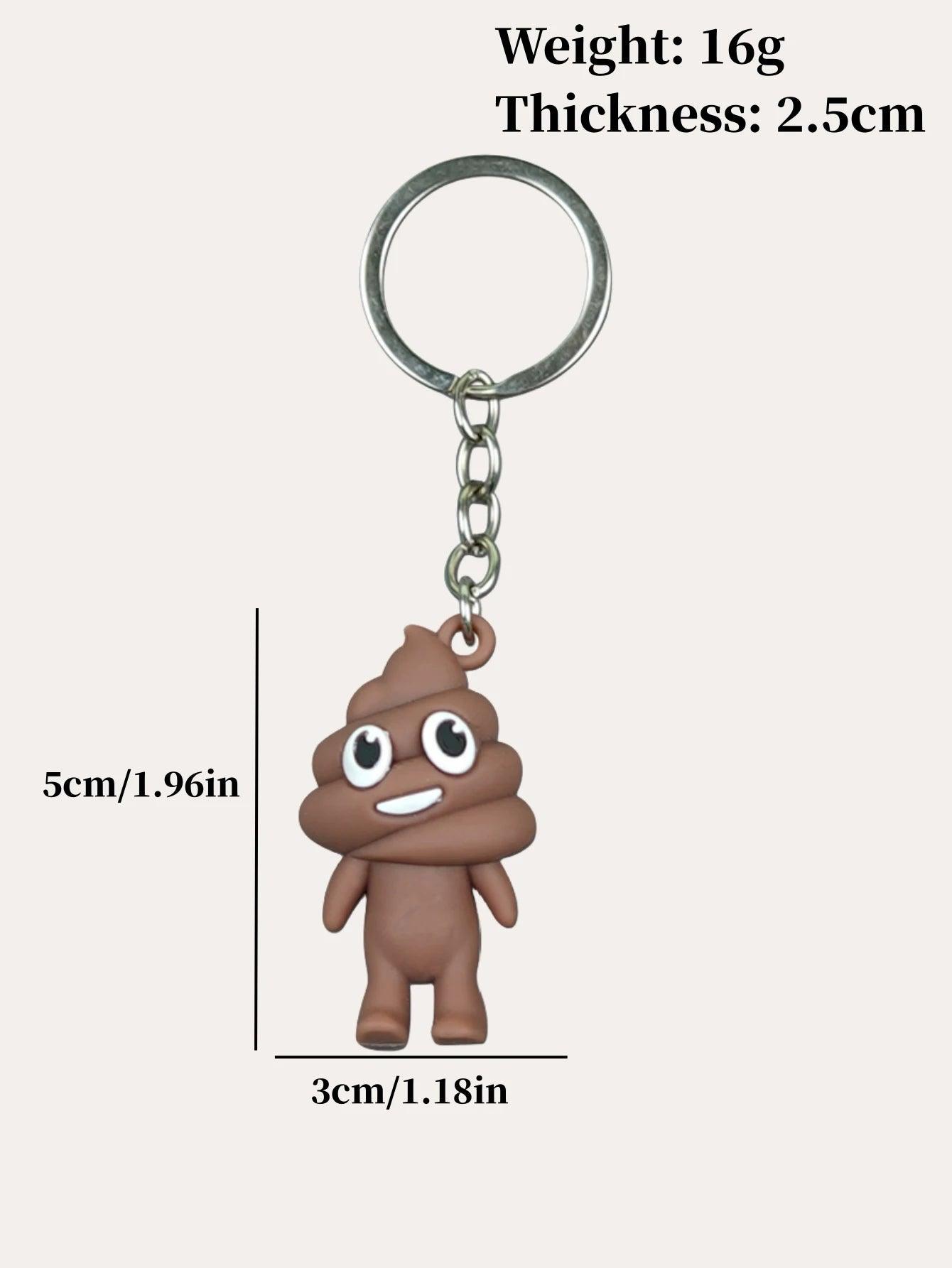 bowin emoji poop character keychain sizes 5cm by 3cm, 2.5cm thickness weight 16kg