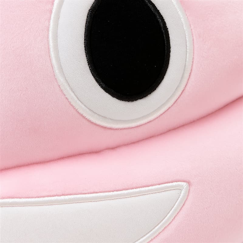 Pink poop plush fabric and texture close up