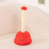 Cute red plunger plushie, part of toilet plushie collection.