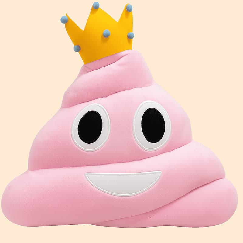 Pink poop pillow with crown, princess poop emoji pillow, emoji pillows pink poop