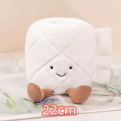 Toilet roll sitting on a mat